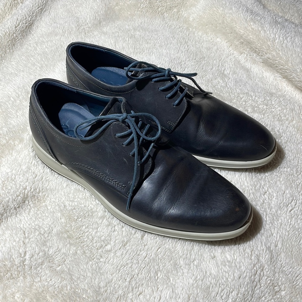 Ecco Blue Lace Up Loafers